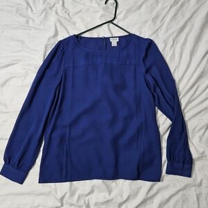J. Crew Women's Cobalt Blue Long Sleeve Blouse